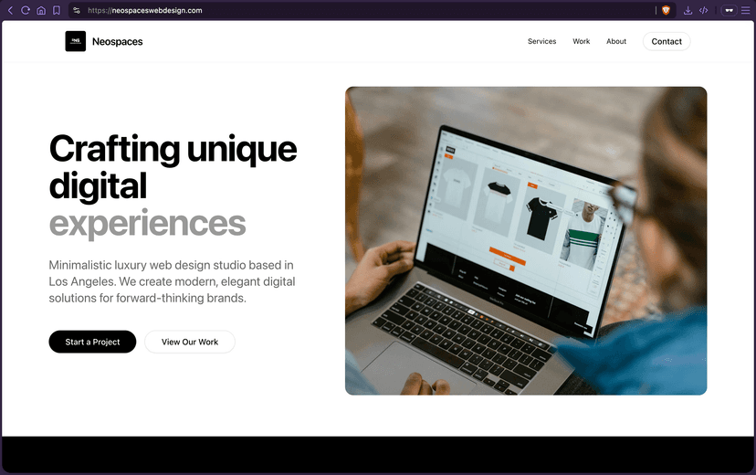 Neospaces Website Screenshot